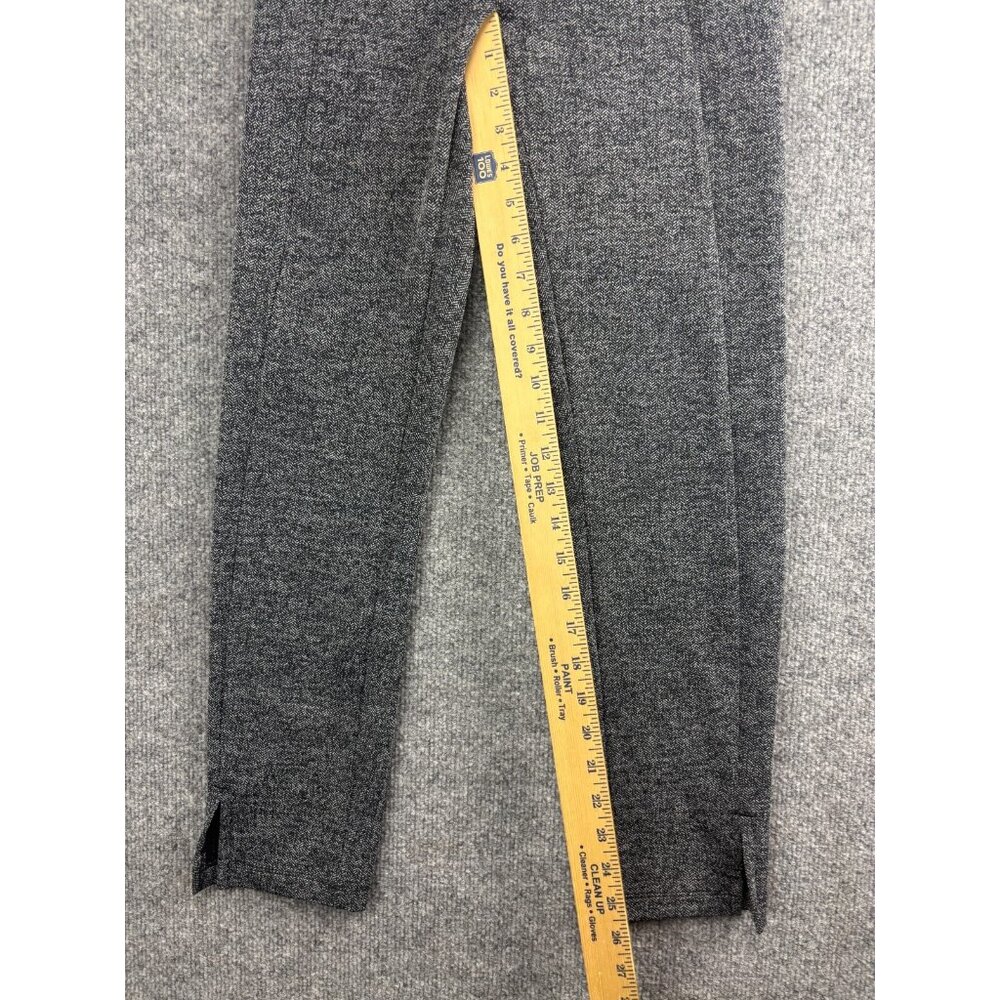 Athleta Tight Crop Pants Leggings Women's XS Black White 2 Zip Pockets Slit Hem - Picture 5 of 8